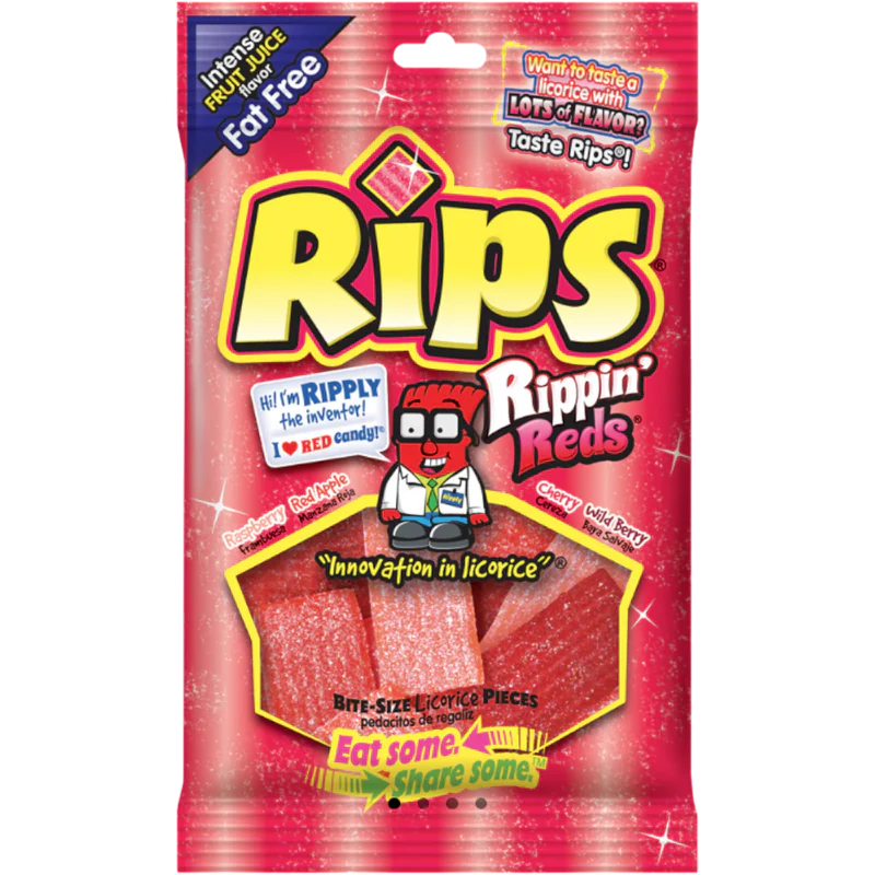 Rips Rippin' Reds Bite Size Pieces Peg Bag -(113g)