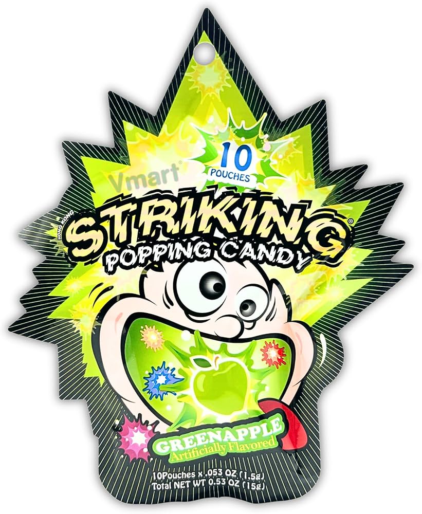 STRIKING Green Apple Flavour Popping Candy 30g