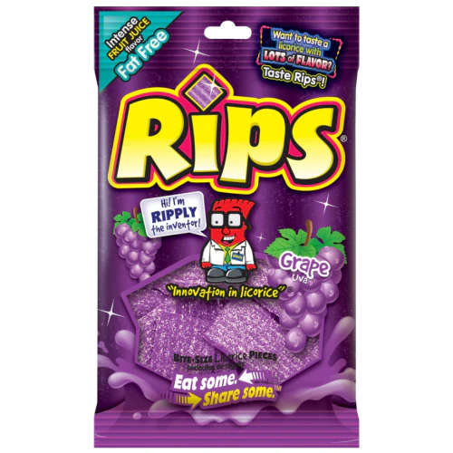 Rips Grape Bite Size Pieces Peg Bag - (113g)